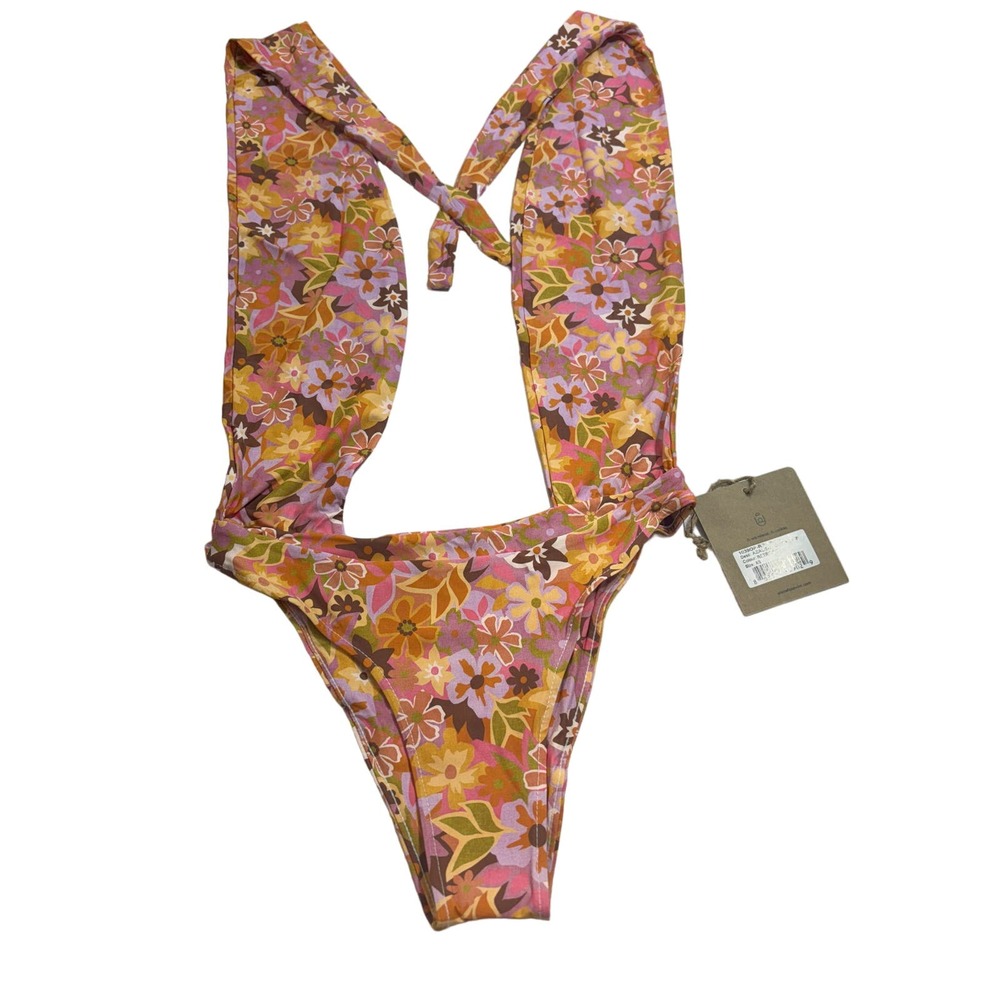 Stone Fox FP NWT Swim Rafa One Piece Azalea Size X-Small Retro Pop MSRP $200